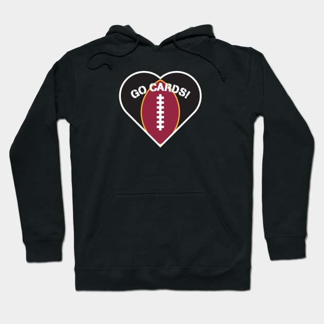 Heart Shaped Arizona Cardinals Hoodie by Rad Love